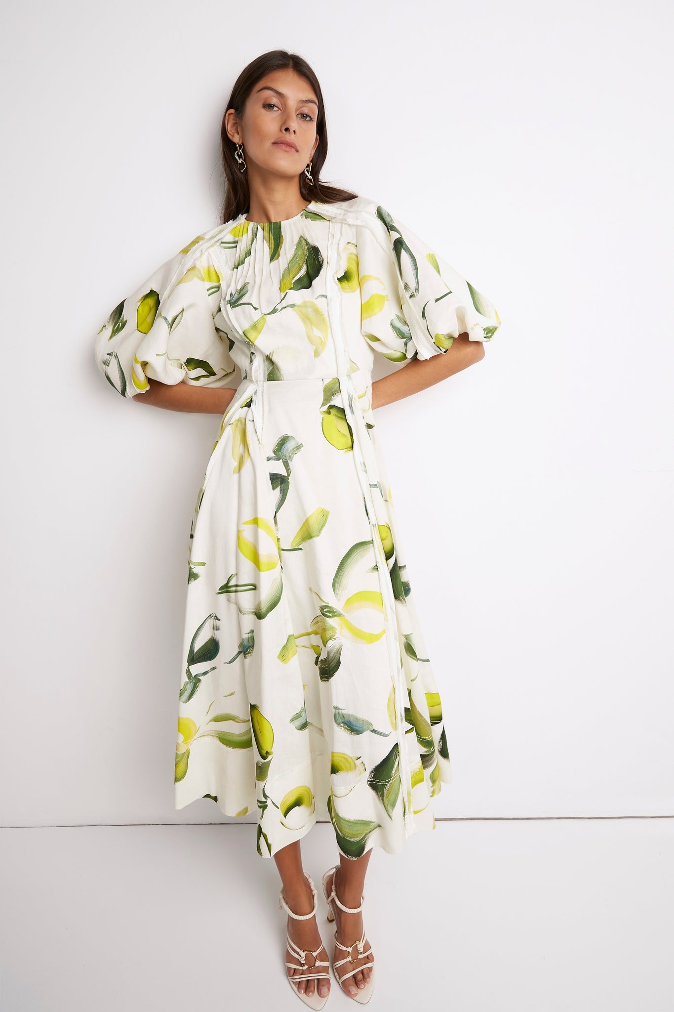 Zest Midi Dress | Tropical Lime Print ...